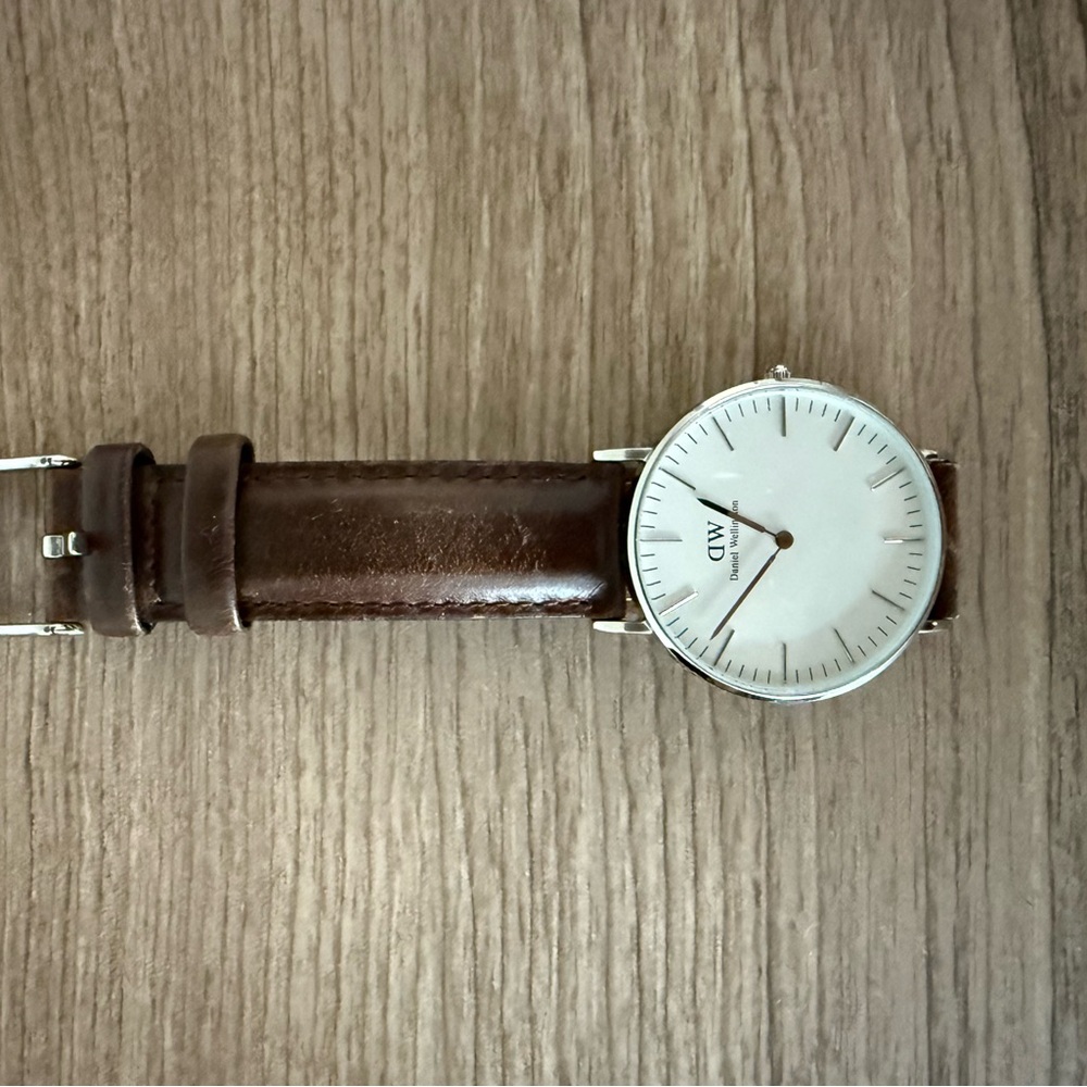 Daniel Wellington Classic St Mawes Silver Brown Leather Watch